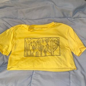 Yellow cactus crop top